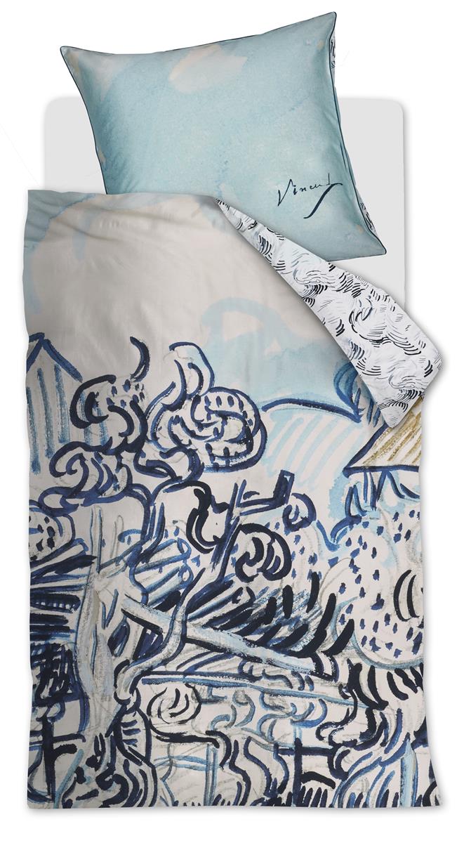 Beddinghouse x Van Gogh Museum Vieux Vignoble dekbedovertrek - Blauw