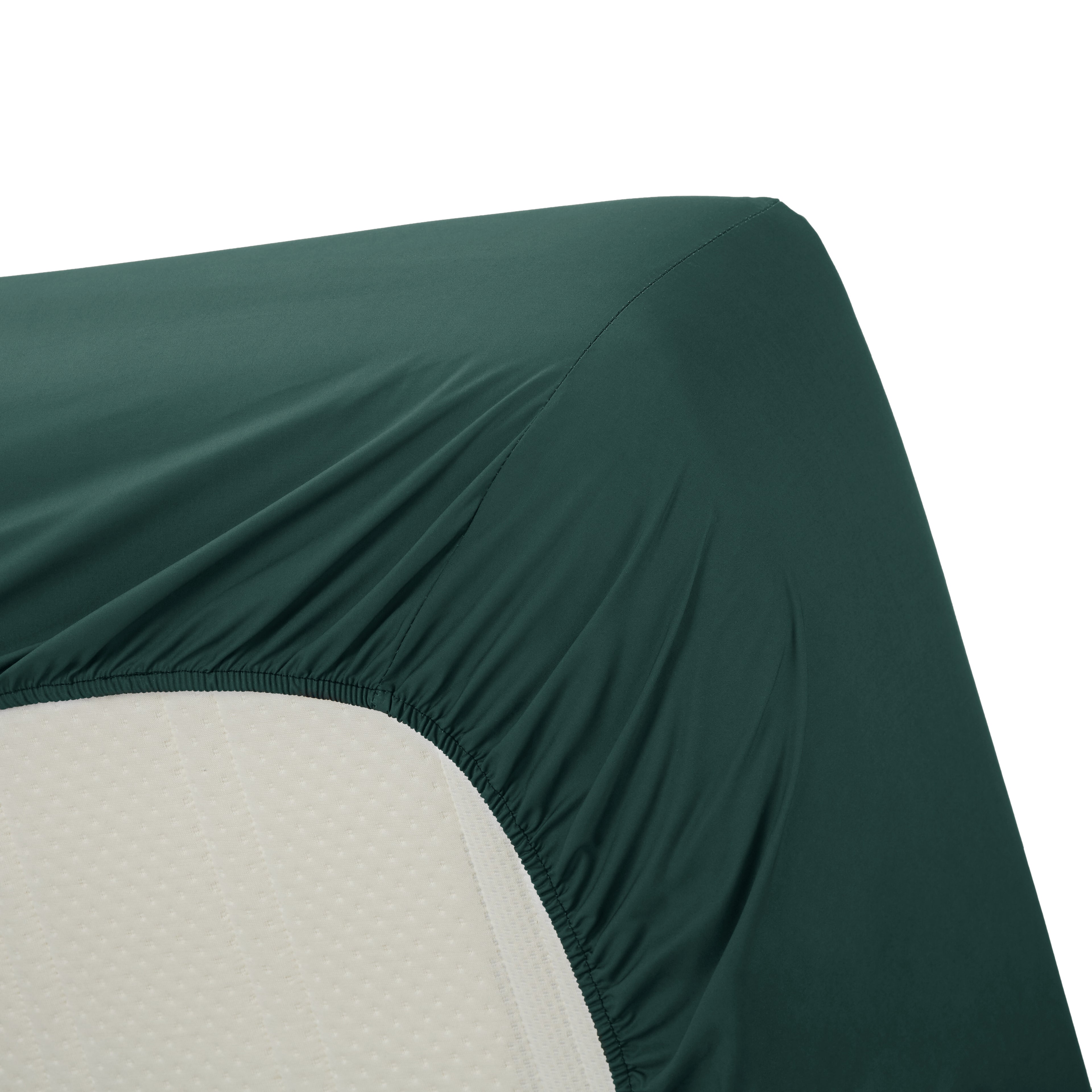 Ambiante Split Topper Fitted Sheet - Cotton - Dark Green