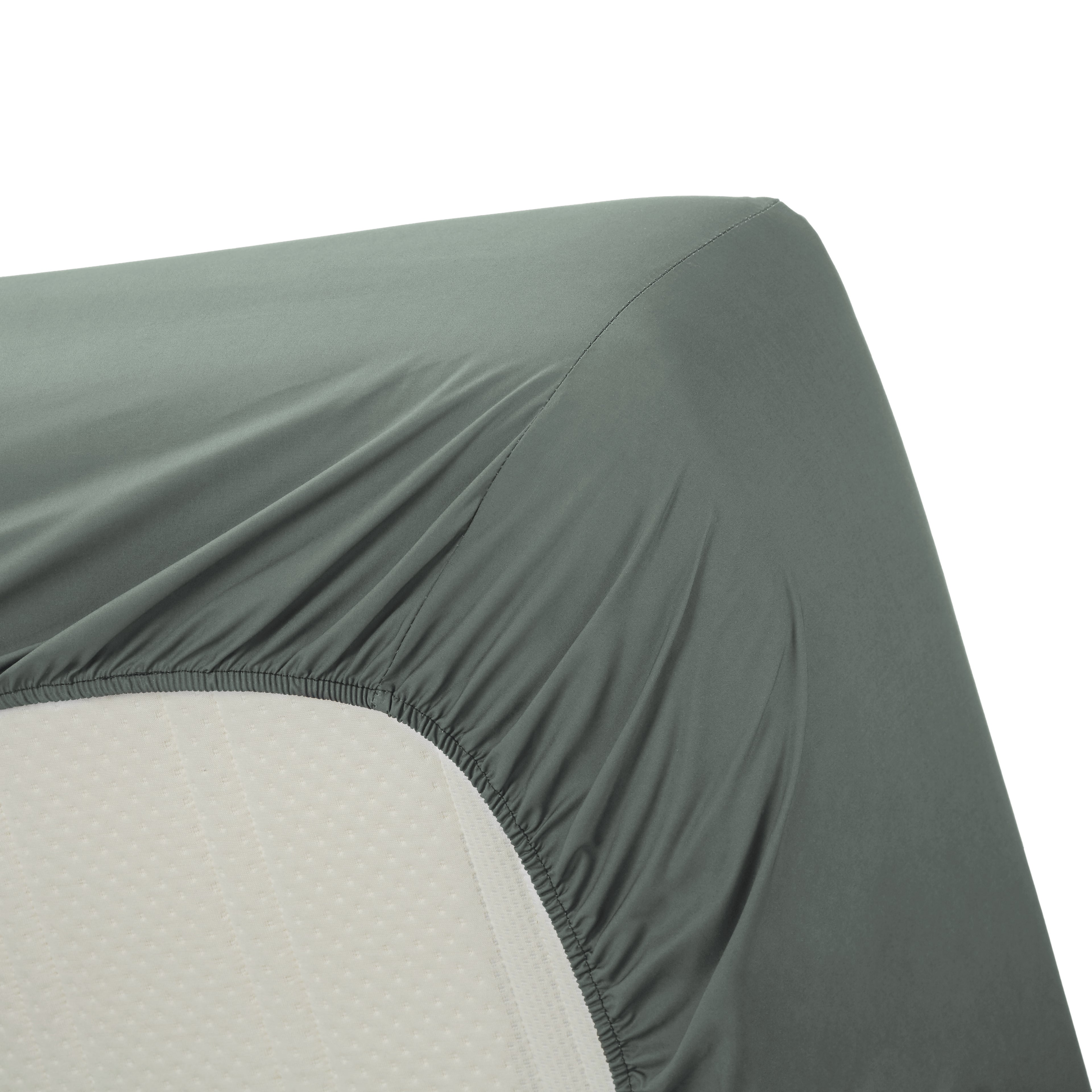 Ambiante Split Topper Fitted Sheet - Cotton - Green