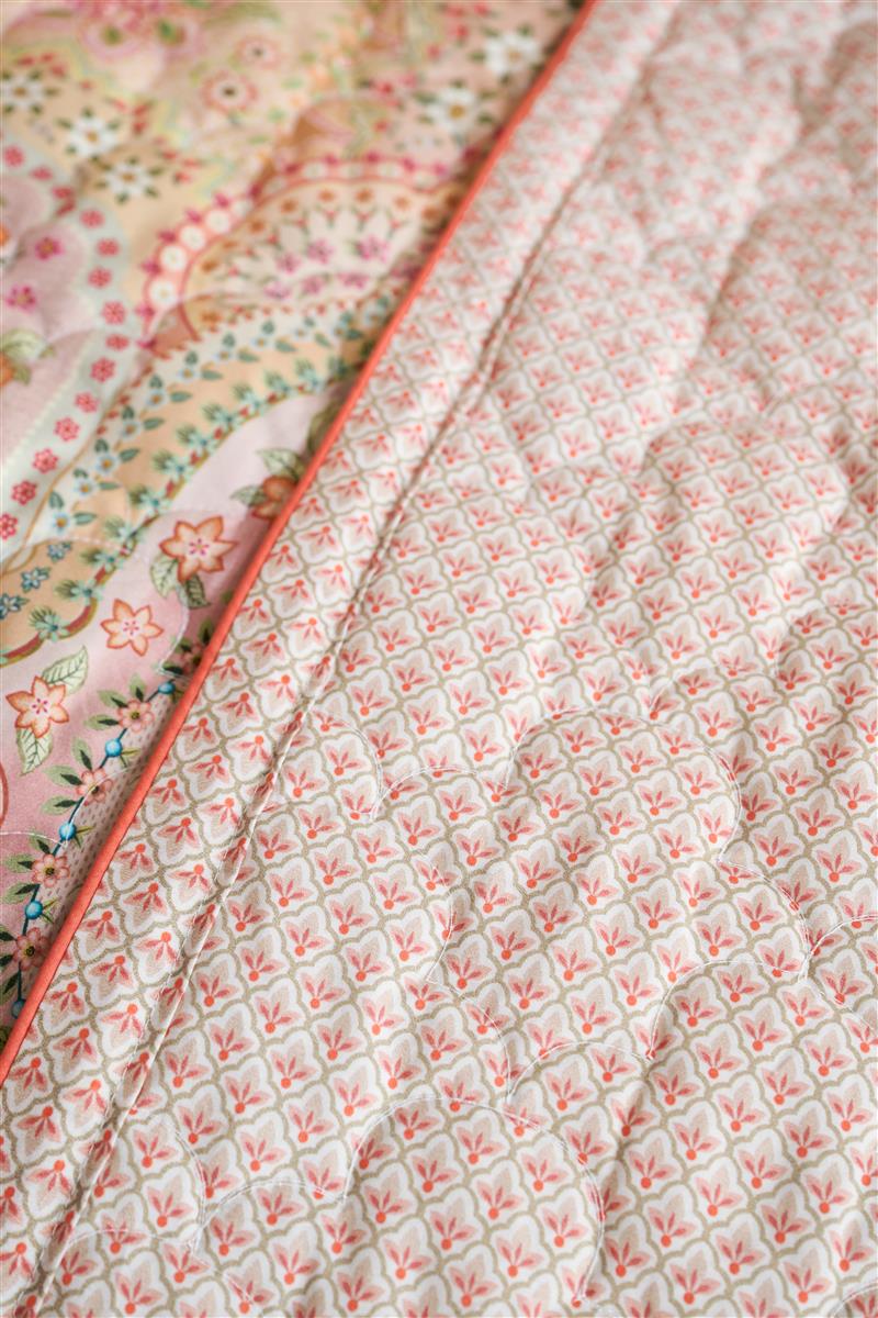 Pip Studio Jabali Flower Quilt Sprei - Koraalrood