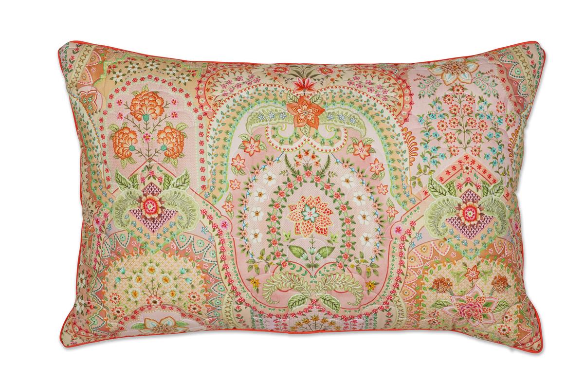 Pip Studio Jabali Flower Quilted Decoratiekussen - Koraalrood