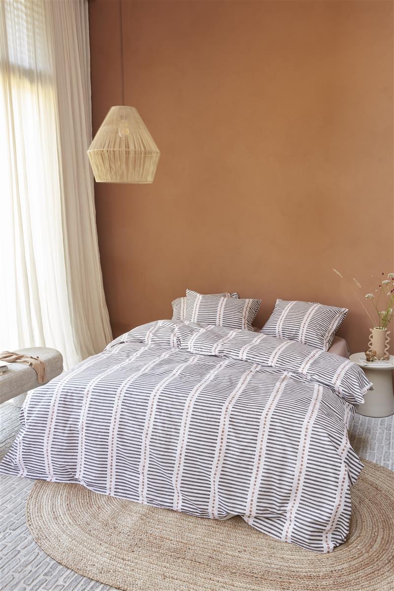 vtwonen Stip and Stripe dekbedovertrek - Blush