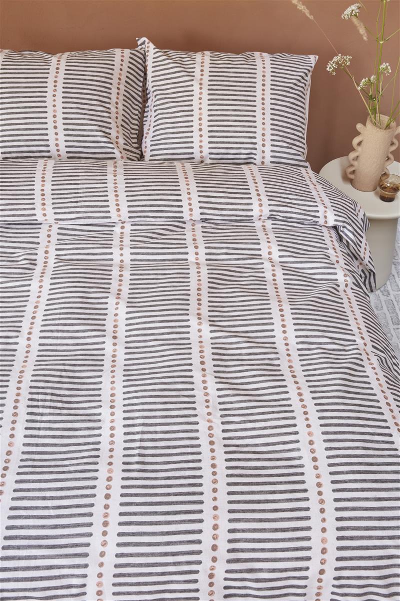 vtwonen Stip and Stripe dekbedovertrek - Blush