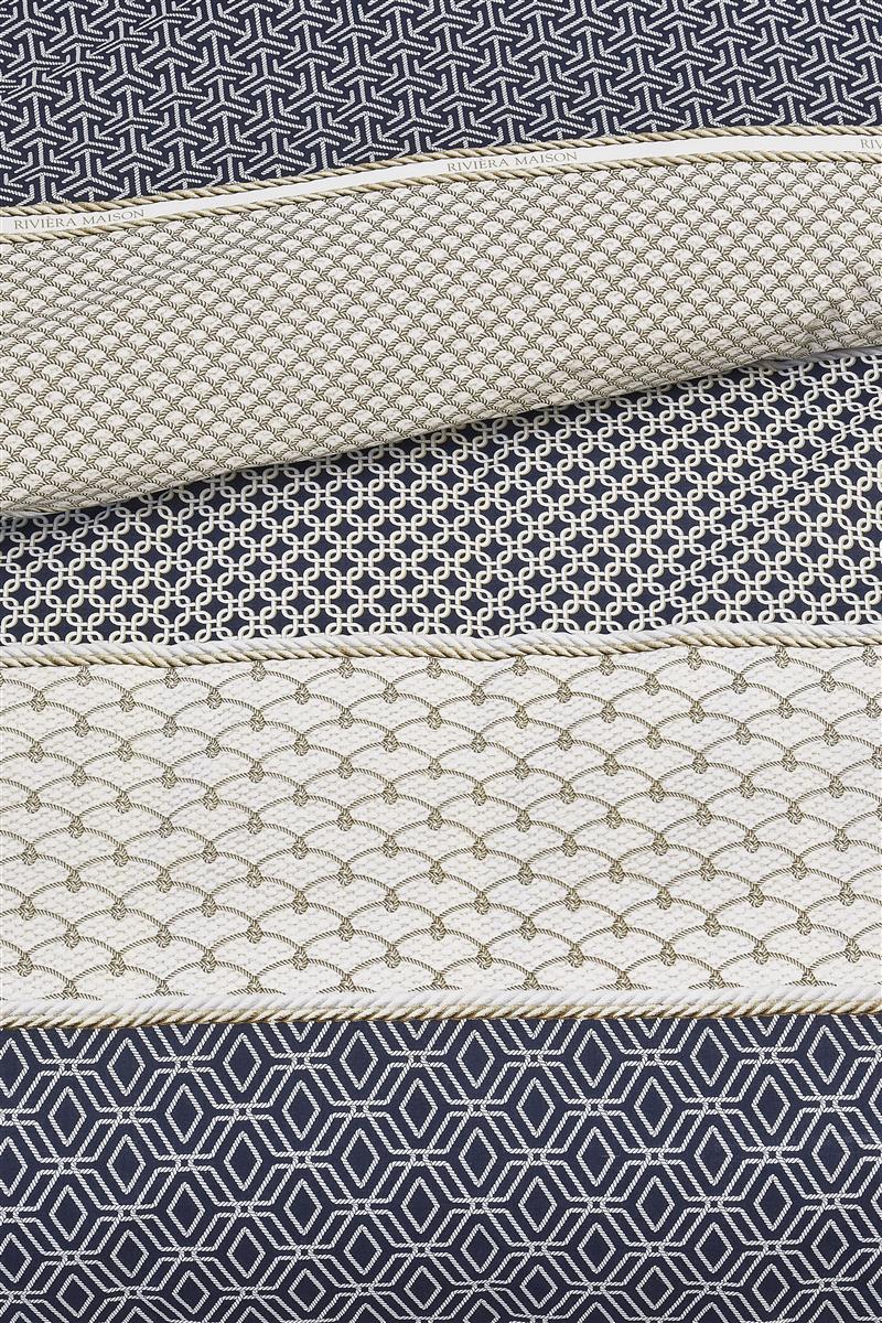 Riviera Maison Ropes dekbedovertrek - Marineblauw