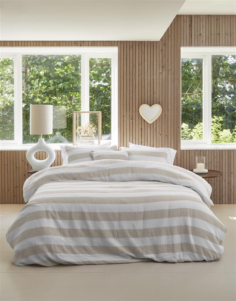 Riviera Maison Striped duvet cover - Sand