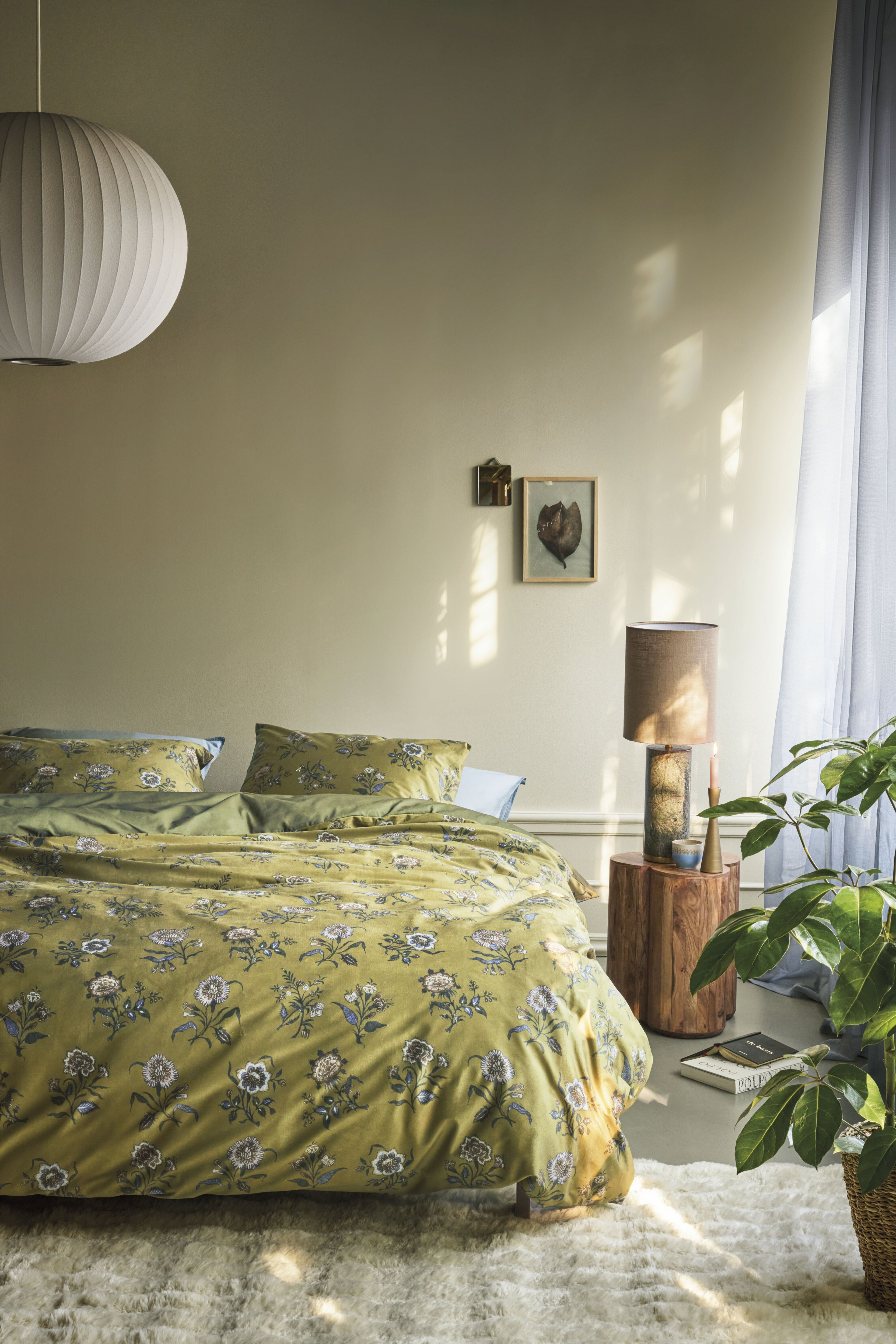 At Home by BeddingHouse Bygone Dekbedovertrek - Olive Green