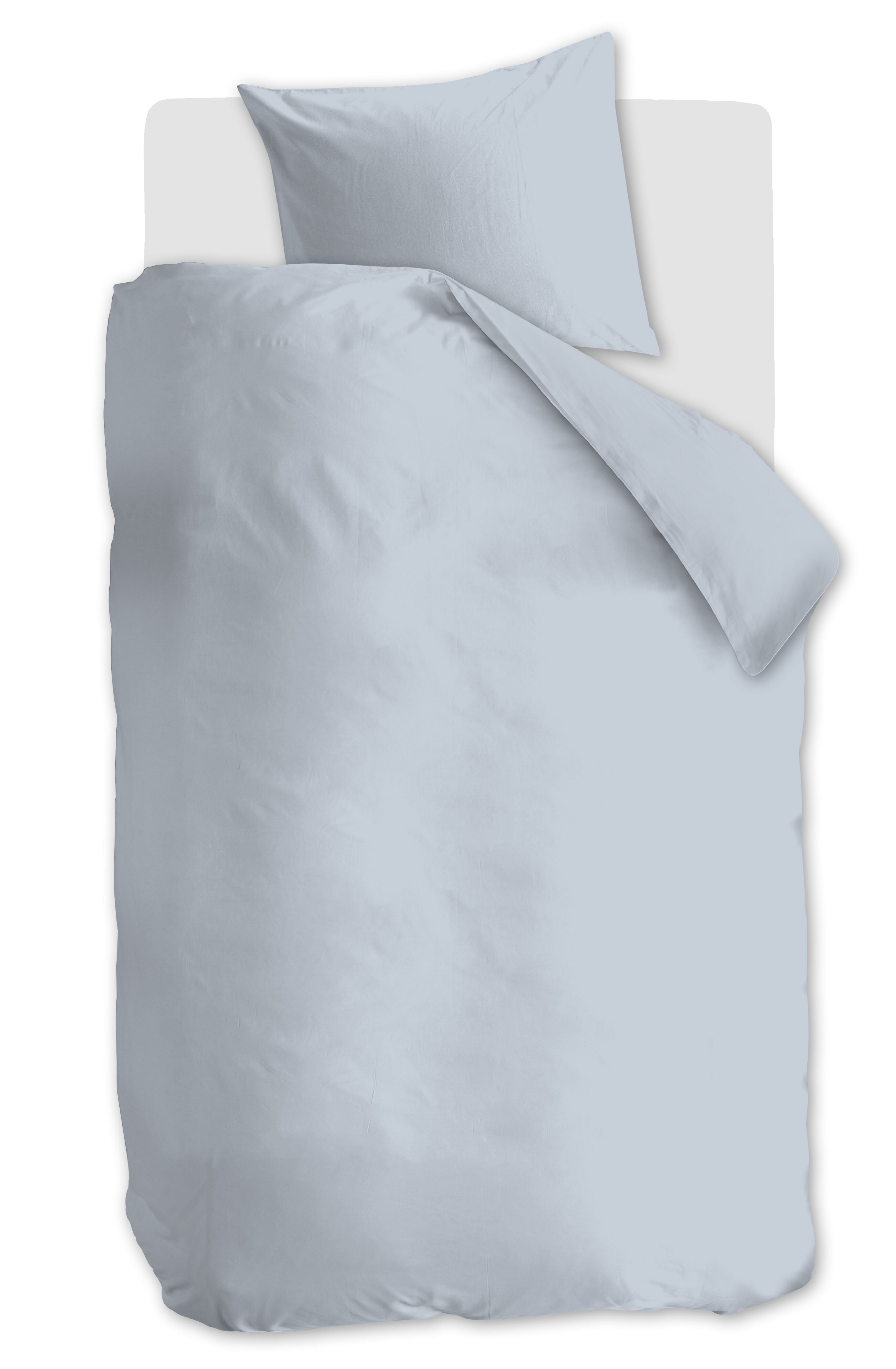 Cotton Uni Dekbedovertrek - Licht blauw