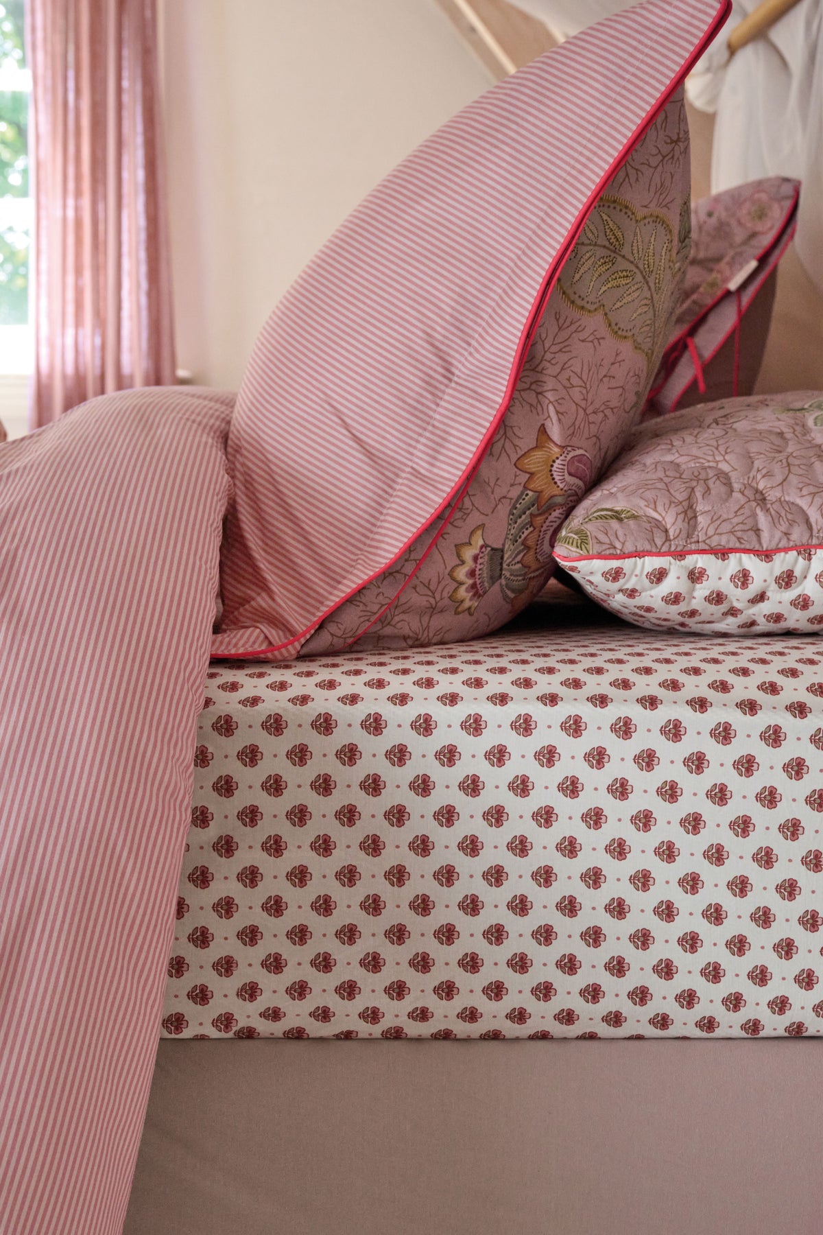 Pip Studio Hoeslaken - katoen - Licht roze