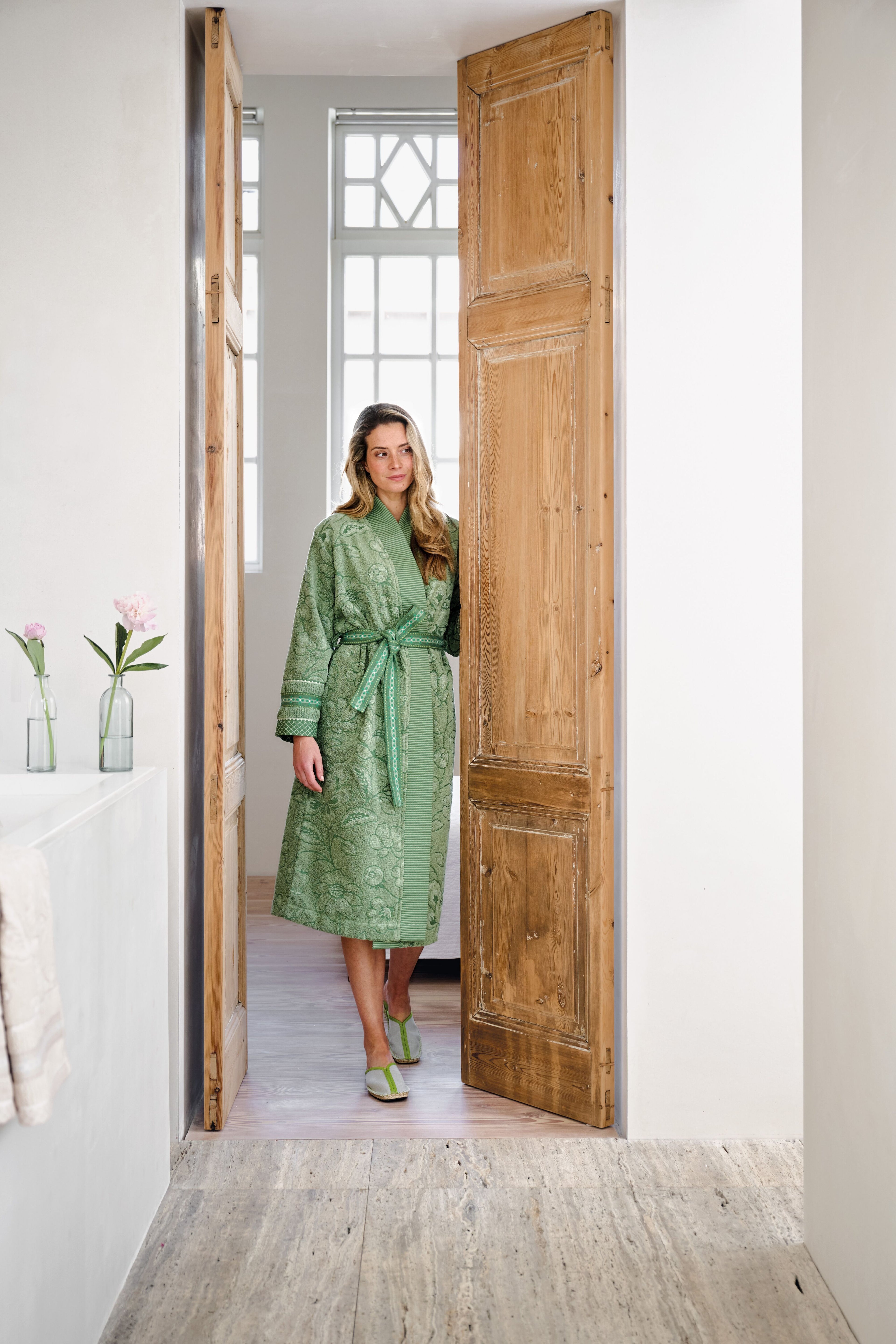 Pip Studio Jasmin Jacquard Bathrobe - Green