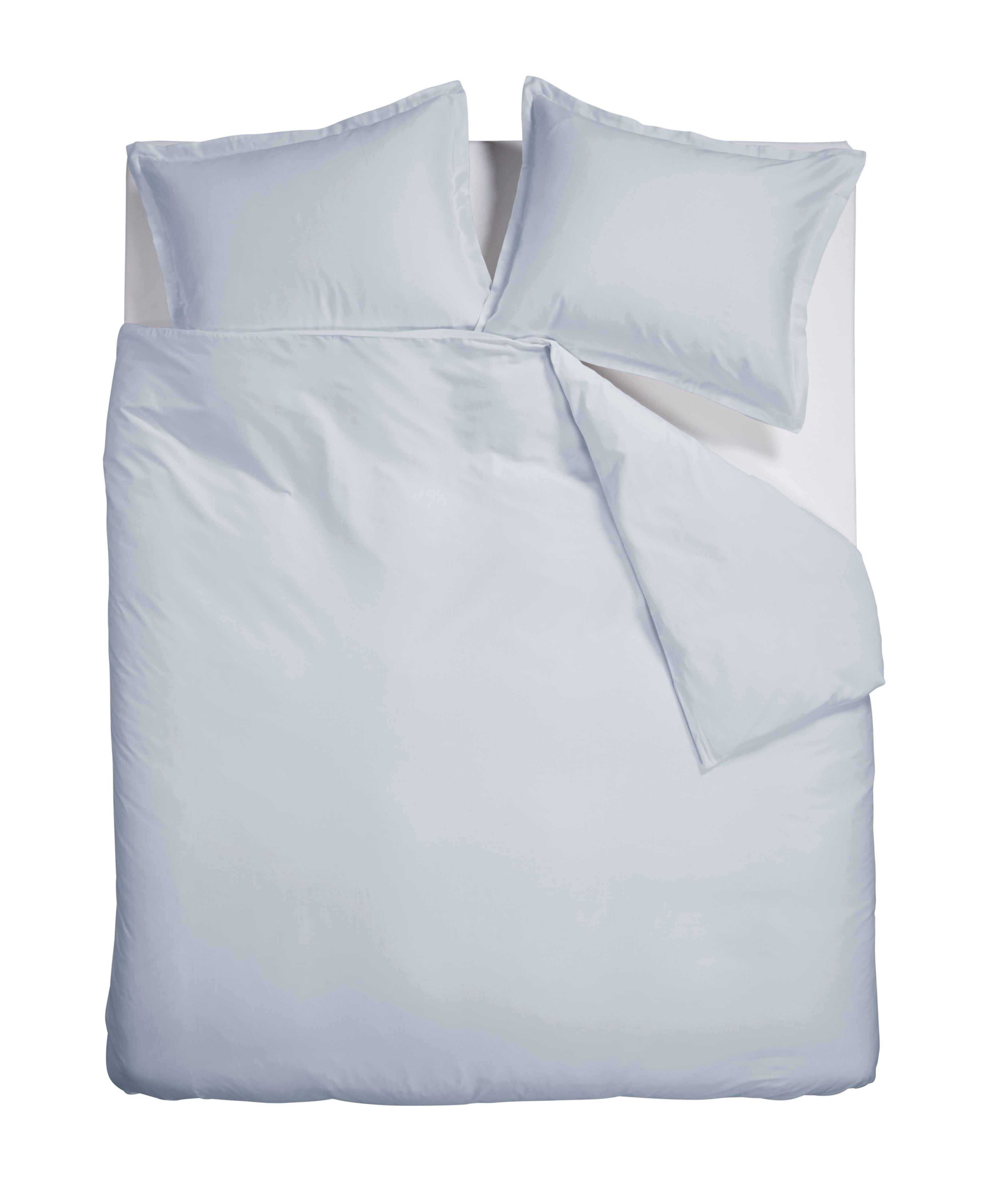 Satin Uni Dekbedovertrek - Licht blauw