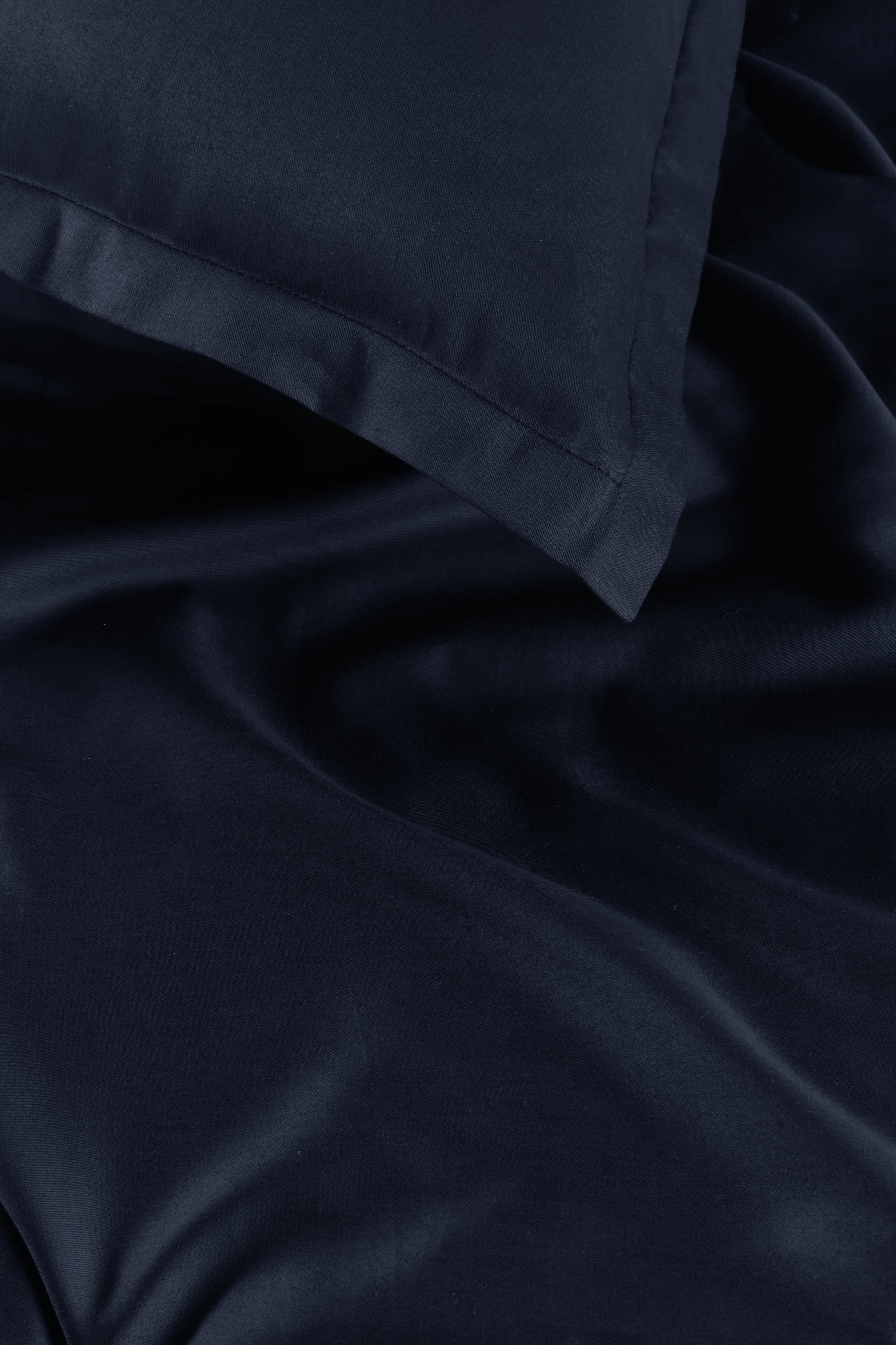 Ambiante Satin Uni dekbedovertrek - Marineblauw