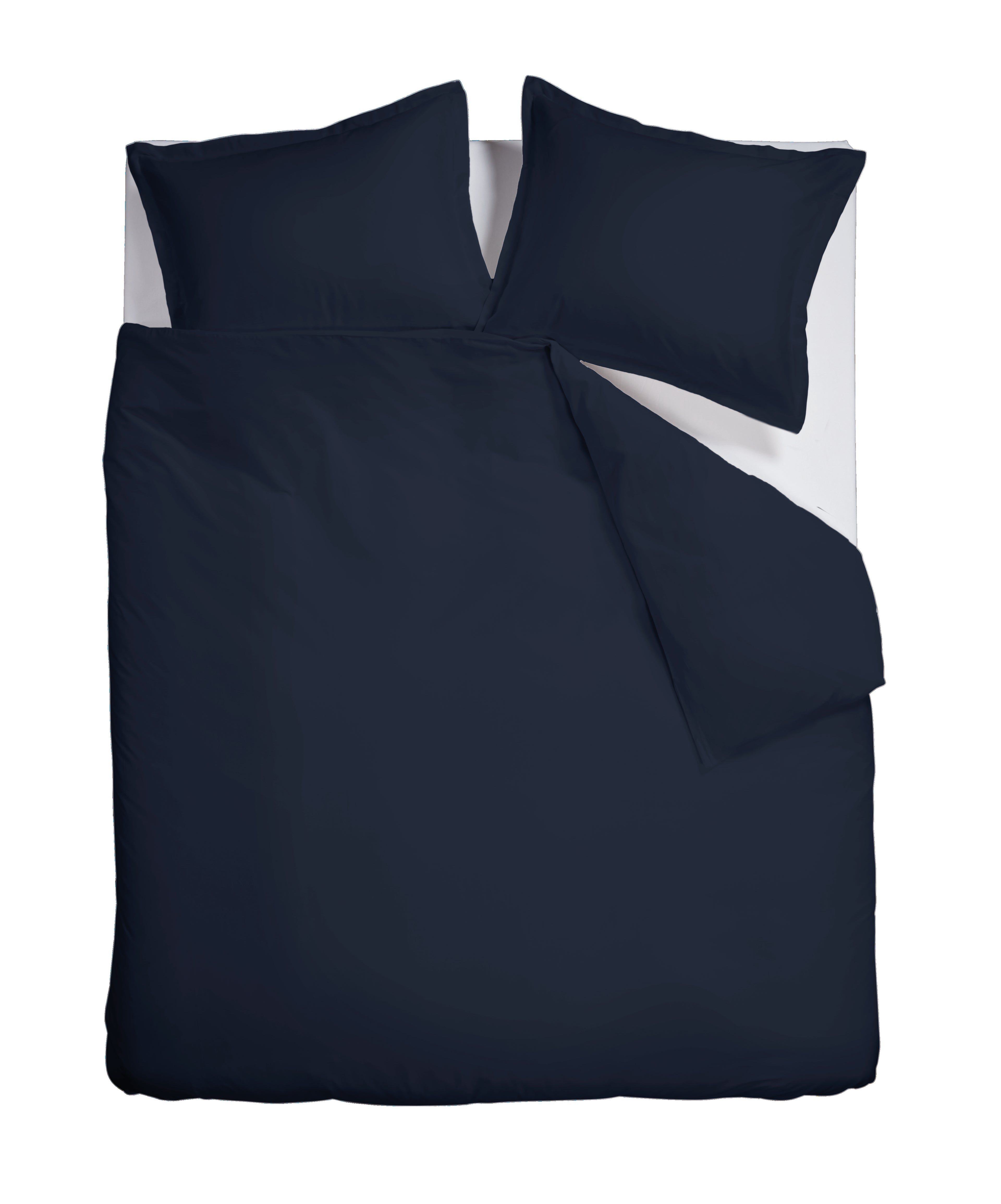Ambiante Satin Uni dekbedovertrek - Marineblauw