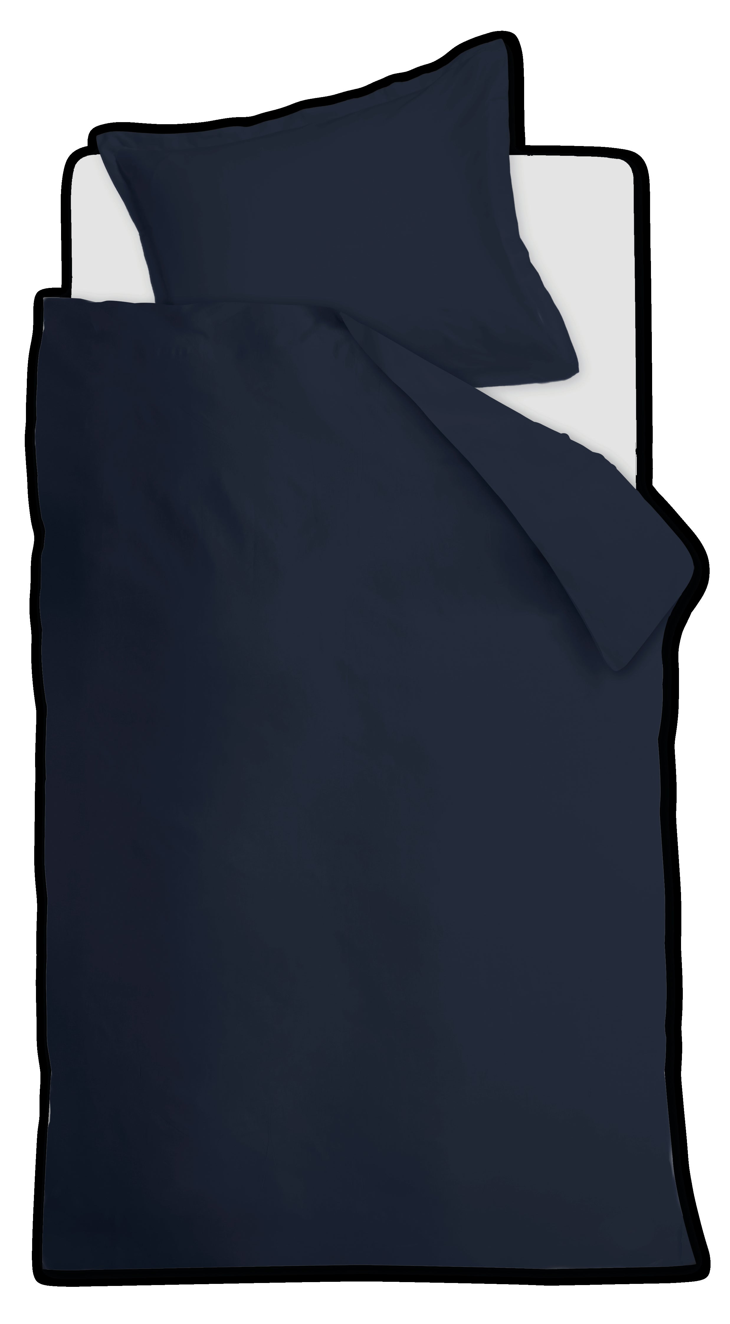 Ambiante Satin Uni dekbedovertrek - Marineblauw