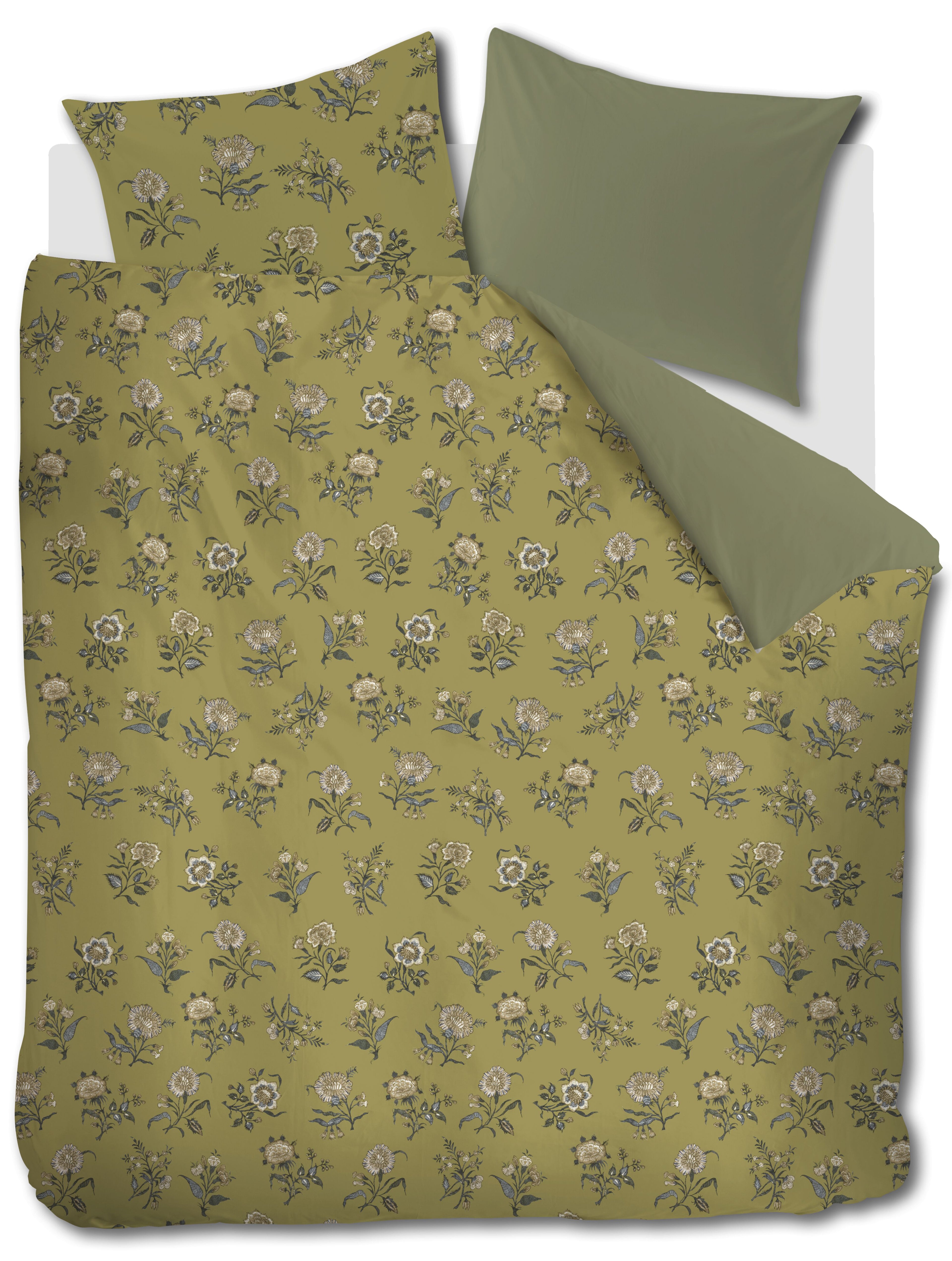At Home by BeddingHouse Bygone Dekbedovertrek - Olive Green