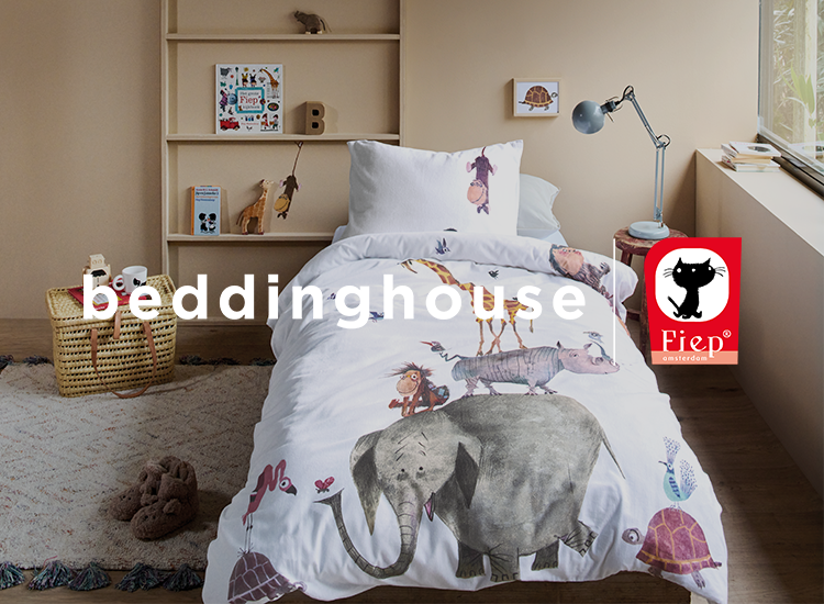 Beddinghouse dekbedovertrek met olifant illustratie van Fiep Westendorp voor kinderkamers