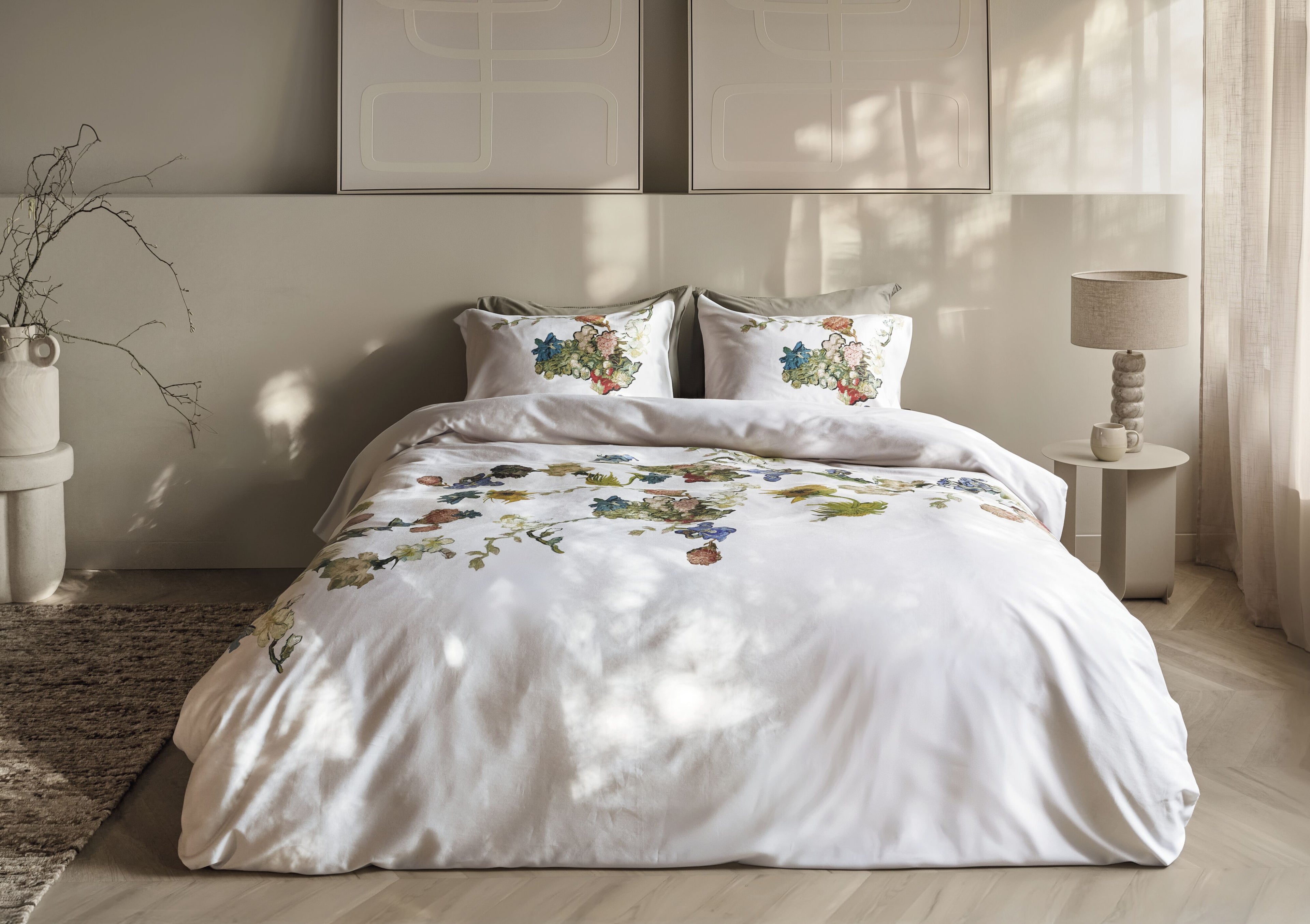 Garland of Flowers Duvet Cover - Sand