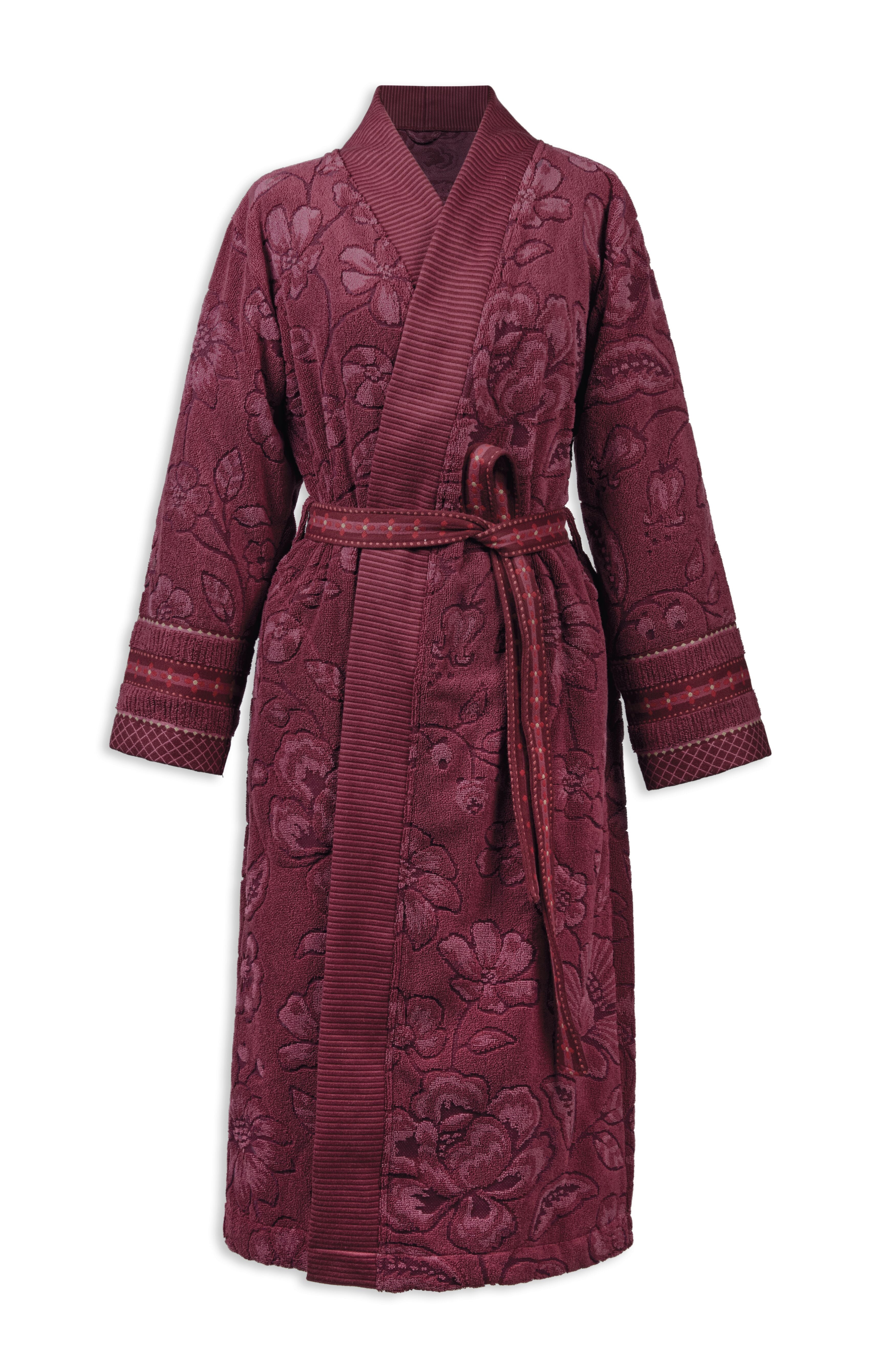 Pip Studio Jasmin Jacquard Bathrobe - Dark Pink