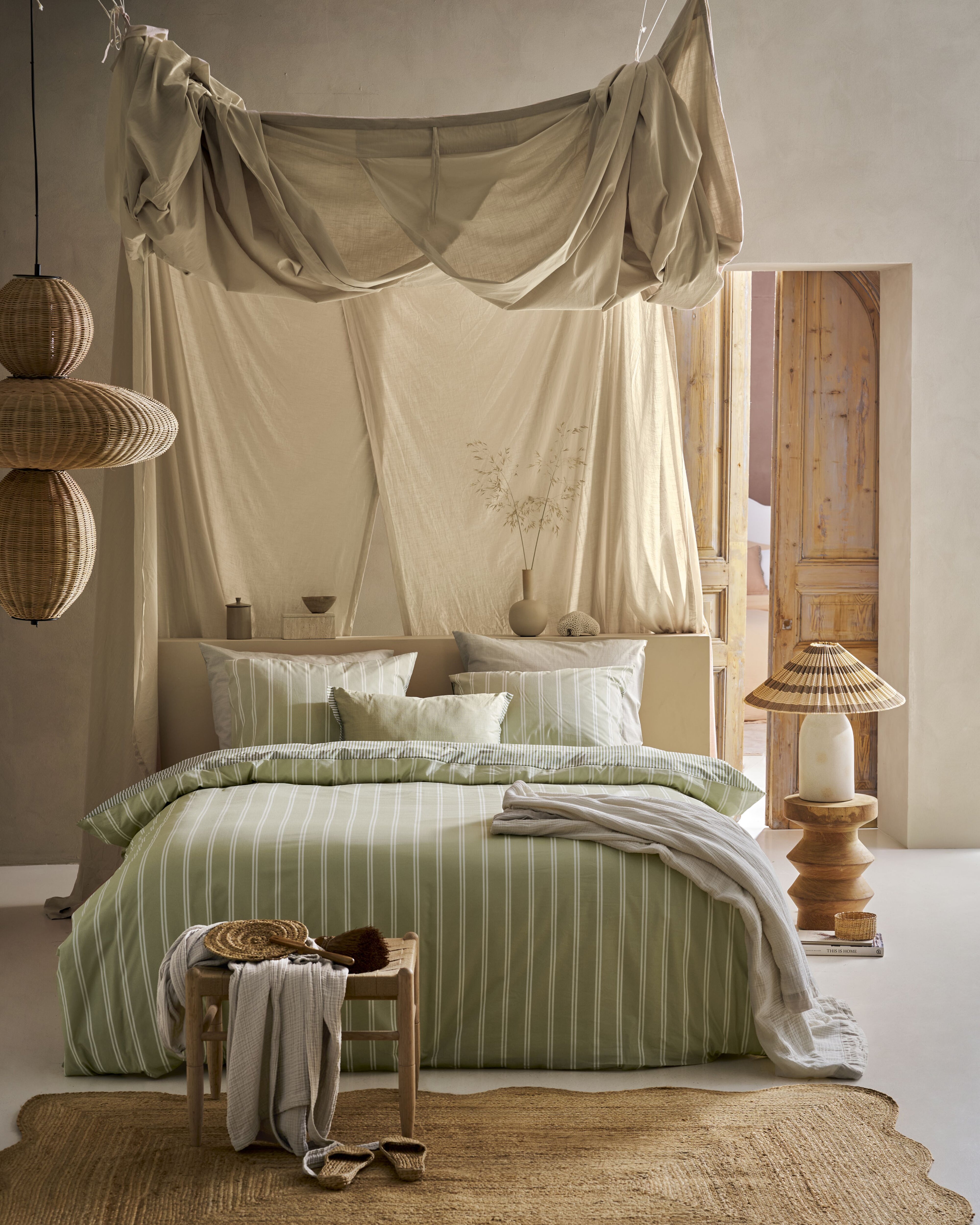 Mini Stripe Duvet Cover - Green