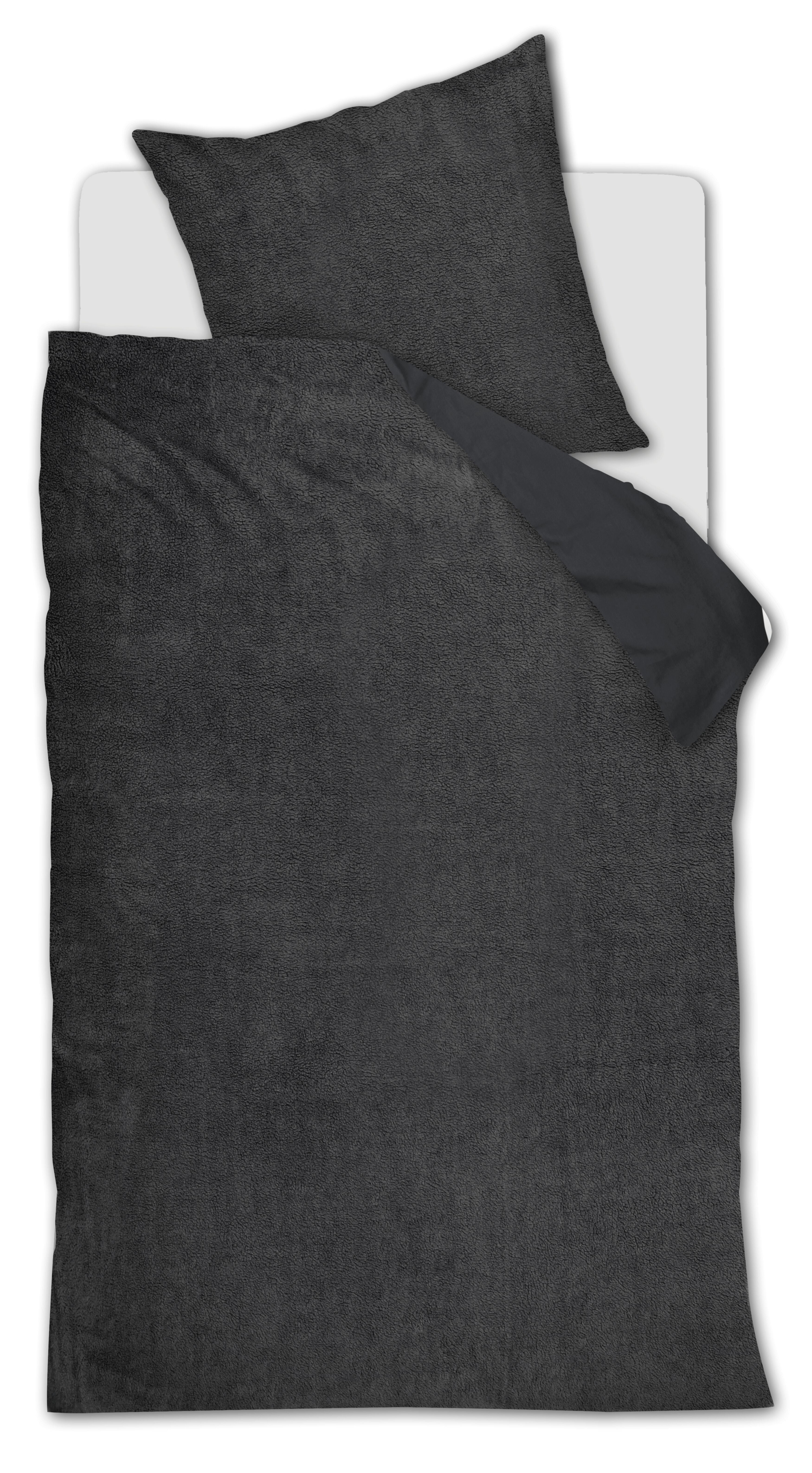 Plush Duvet Cover - Anthracite