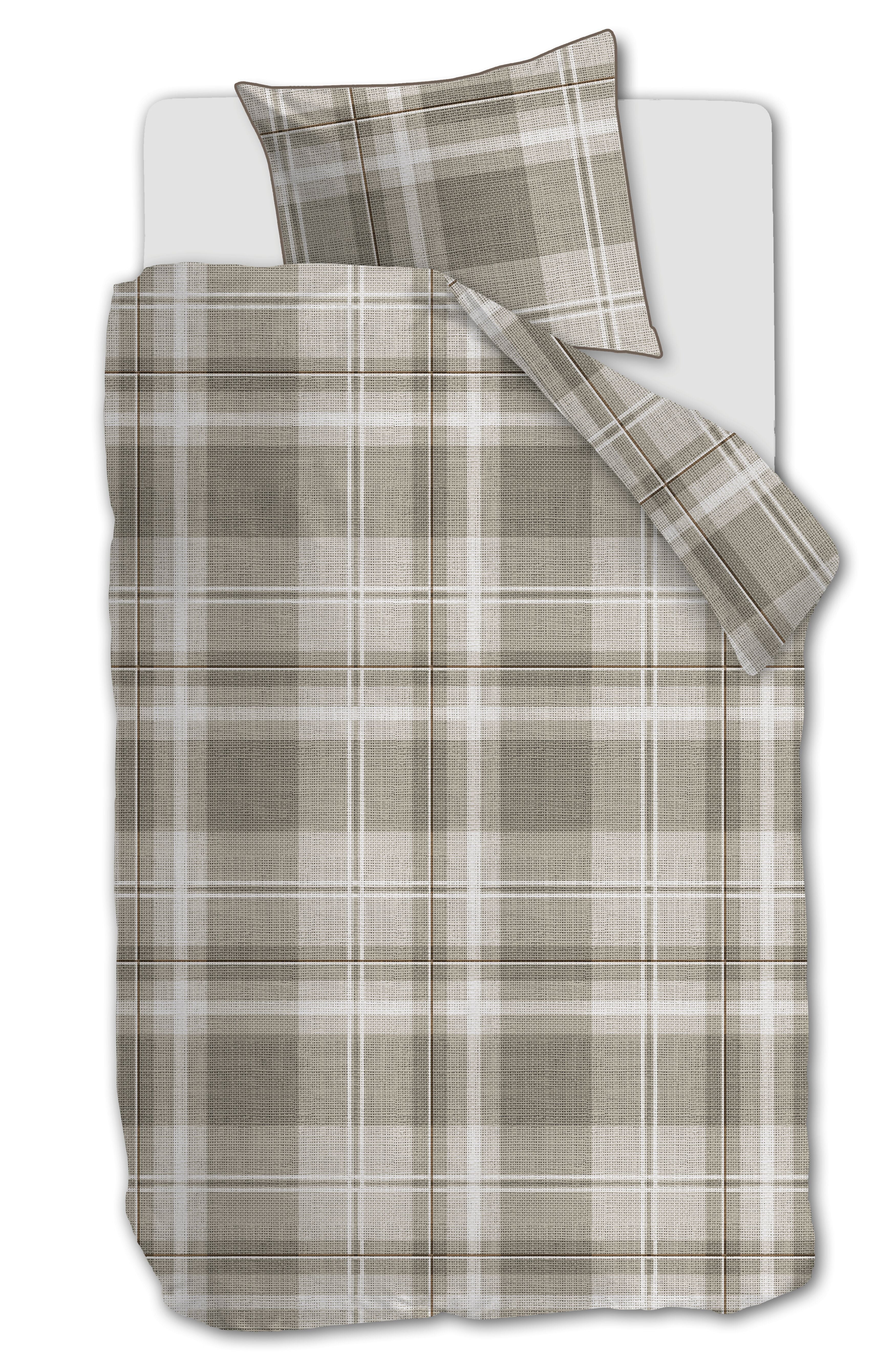 Tartan Check Dekbedovertrek - Zand