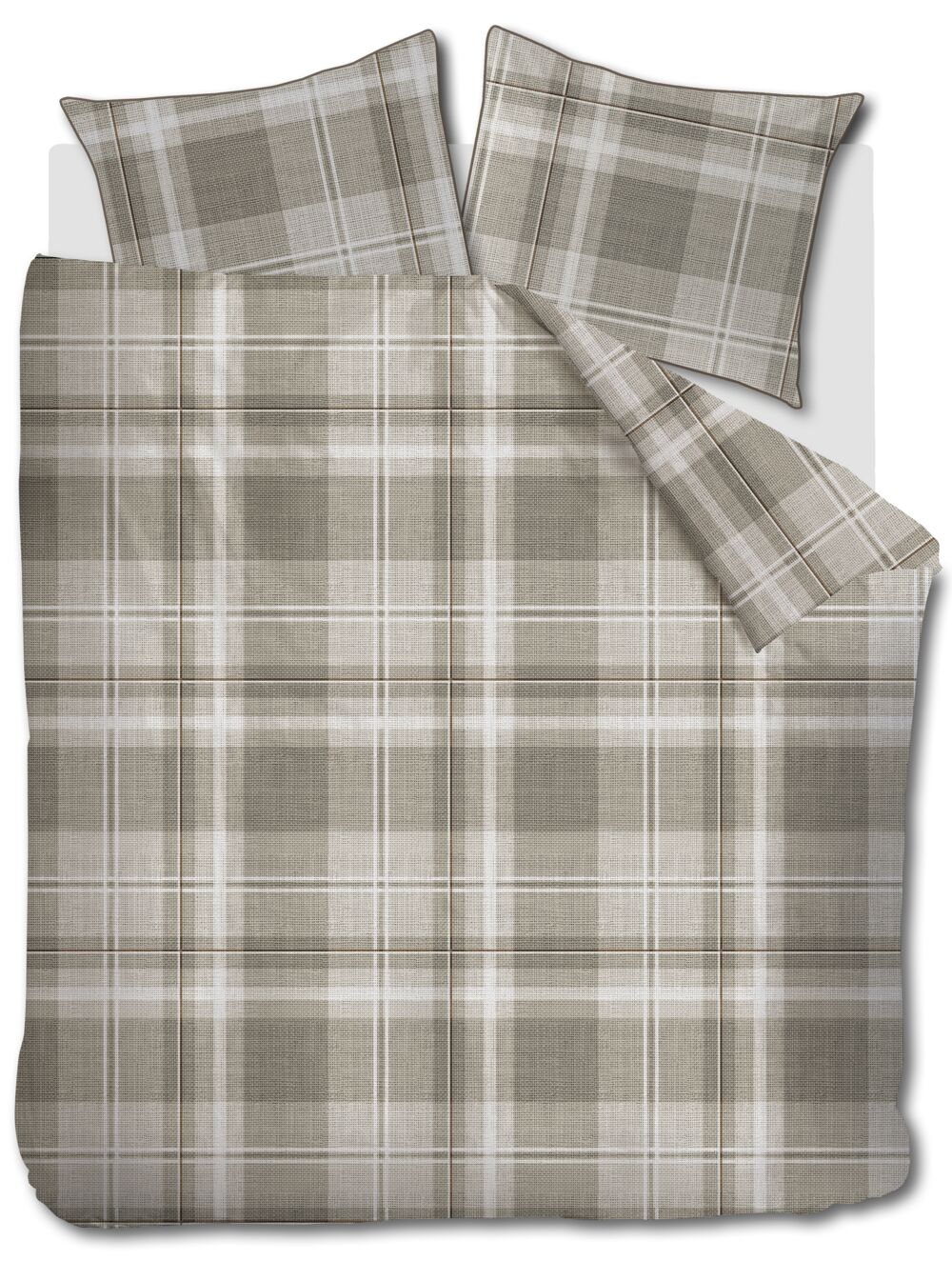 Tartan Check Dekbedovertrek - Zand