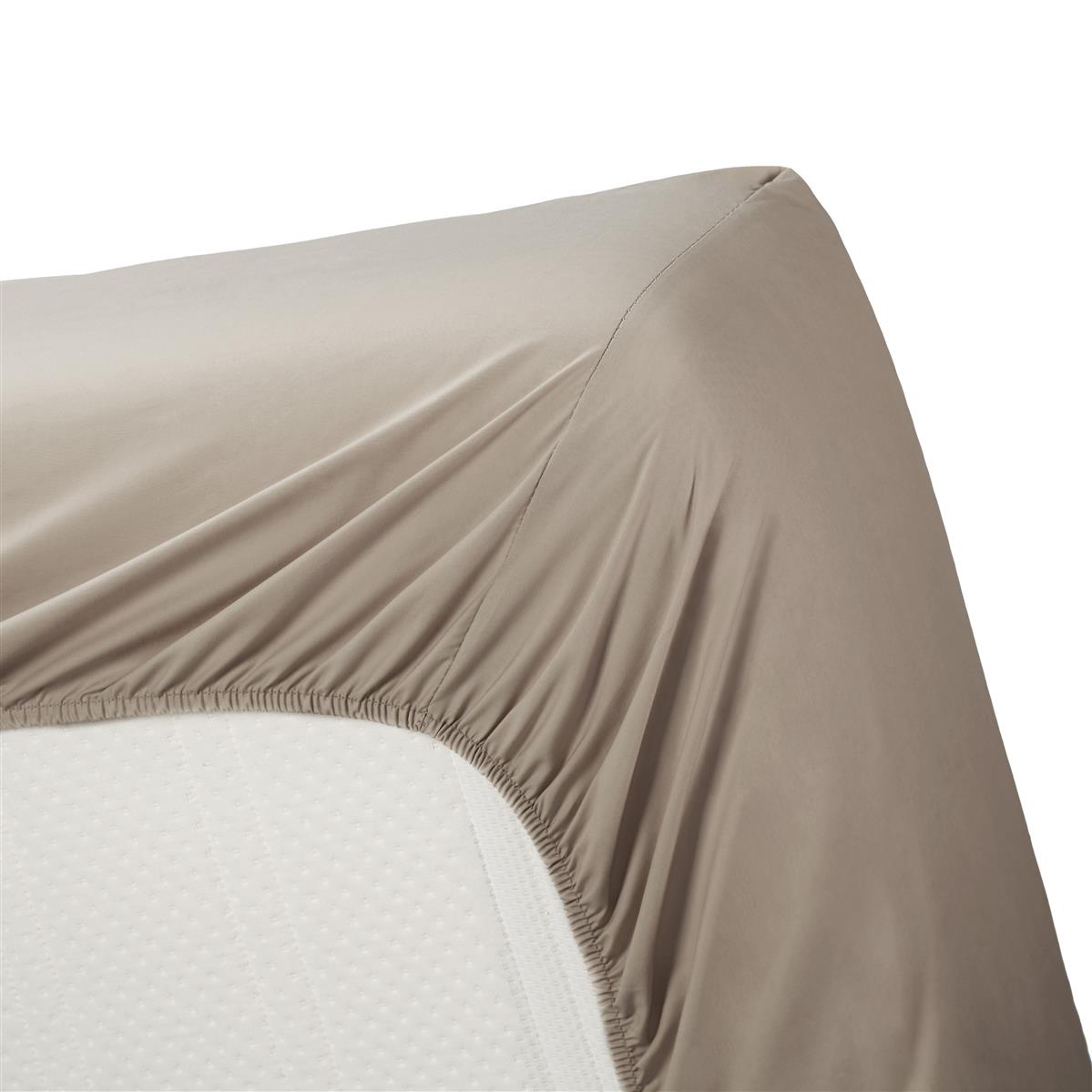 Ambiante Split Topper Fitted Sheet - Cotton - Taupe