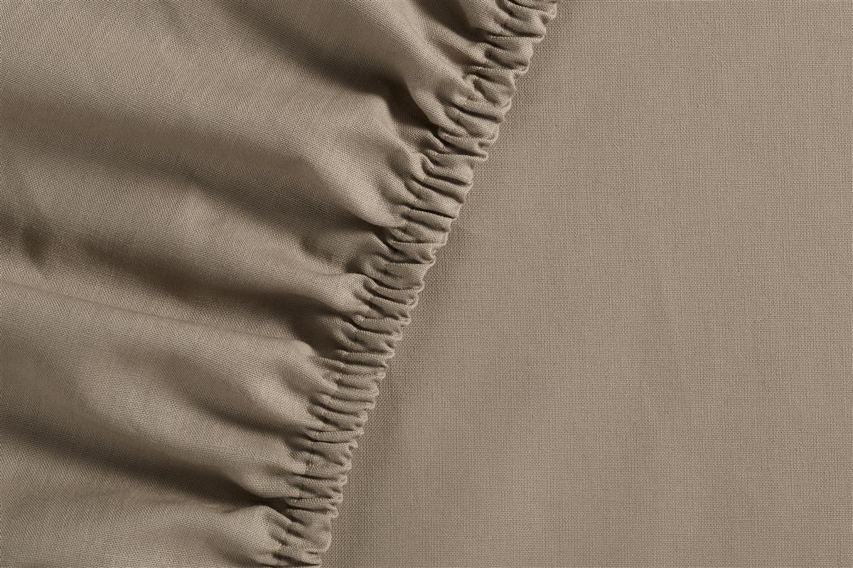 Ambiante Split Topper Fitted Sheet - Cotton - Taupe