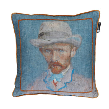 Beddinghouse x Van Gogh Museum Self Portrait Vincent Sierkussen - 50x50 cm - Blauw