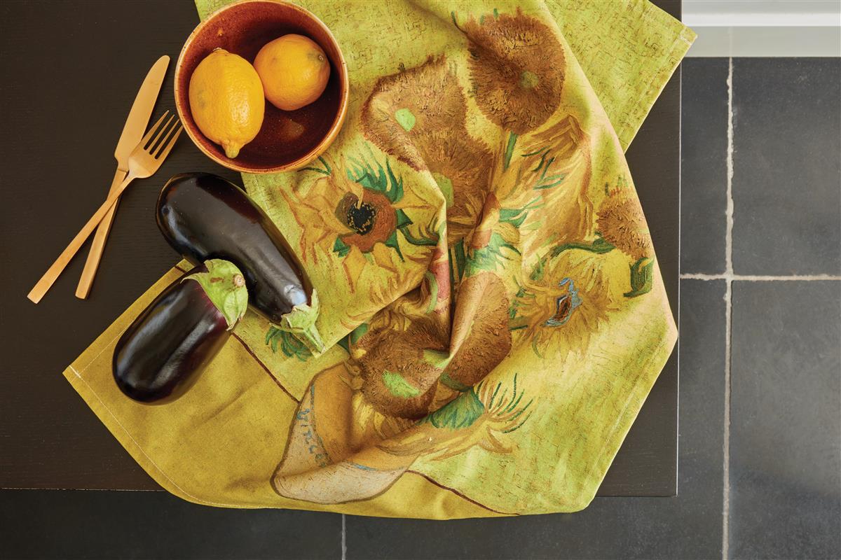 Beddinghouse x Van Gogh Museum Theedoek Sunflower Tea Geel