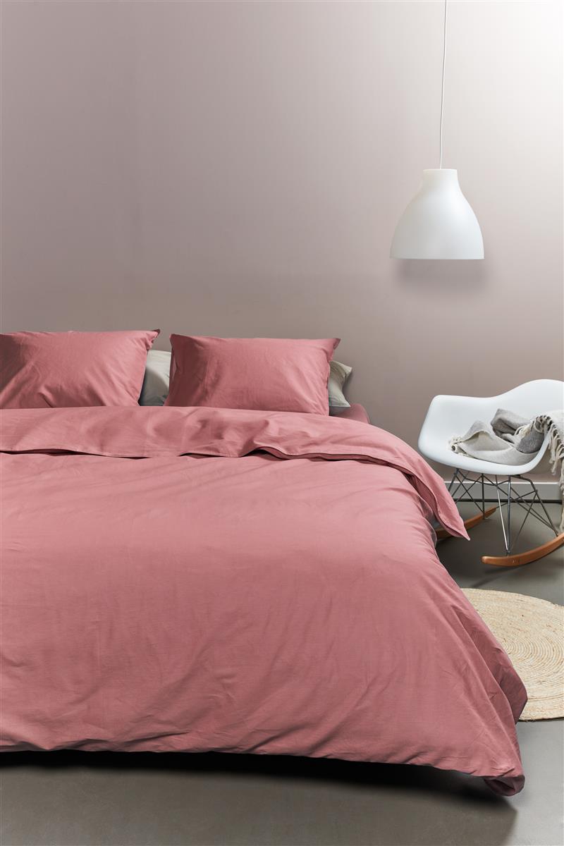 Ambiante Cotton Uni dekbedovertrek - Roze