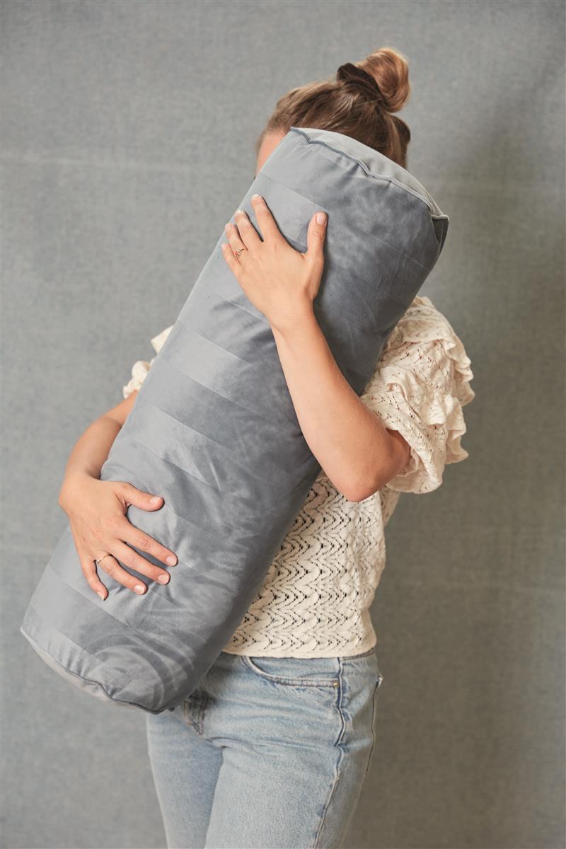 KAAT Amsterdam Softy Stripe Sierkussen - 22x70 cm - Blauw Grijs