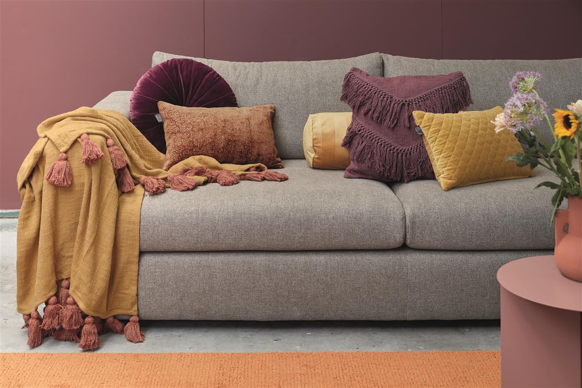 KAAT Amsterdam Softy Stripe Decoratiekussen - Geel