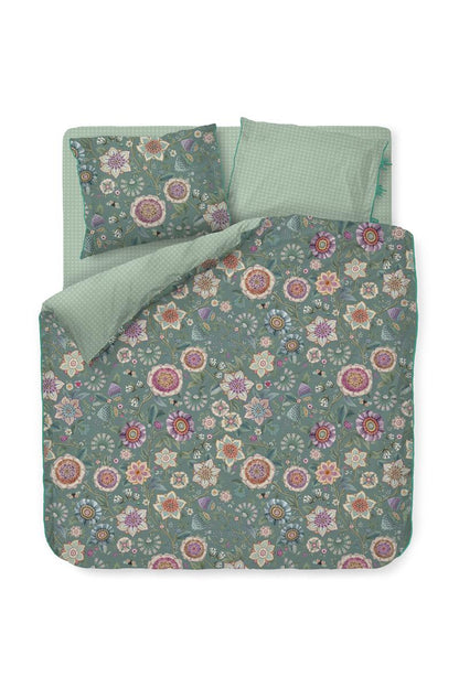 Pip Studio Viva Las Flores dekbedovertrek - Groen