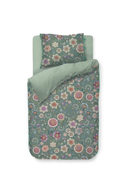 Pip Studio Viva Las Flores dekbedovertrek - Groen