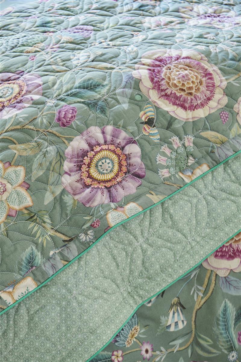 Pip Studio Viva Las Flores Quilt Sprei - Groen
