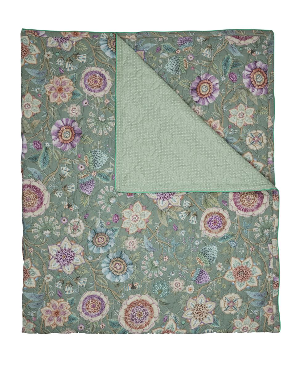 Pip Studio Viva Las Flores Quilt Sprei - Groen