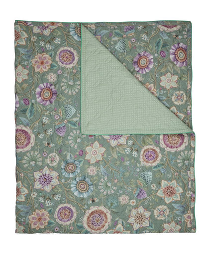 Pip Studio Viva Las Flores Quilt Sprei - Groen