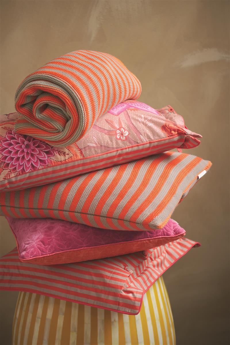 Pip Studio Bonsoir Stripe Decorative Cushion - Orange