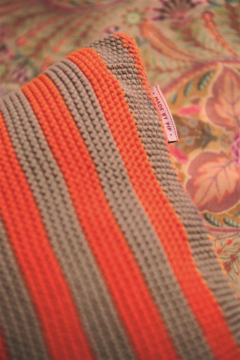 Pip Studio Bonsoir Stripe Decorative Cushion - Orange