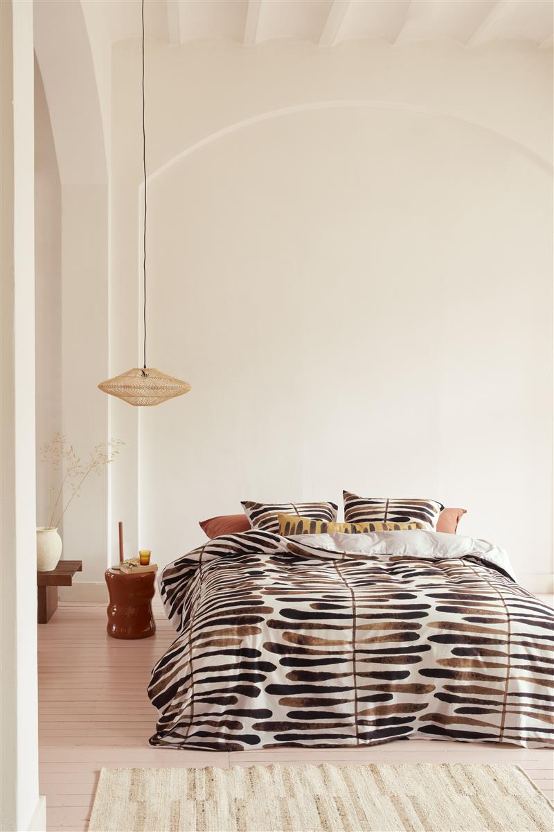vtwonen Botanic Stripe duvet cover - Stone red