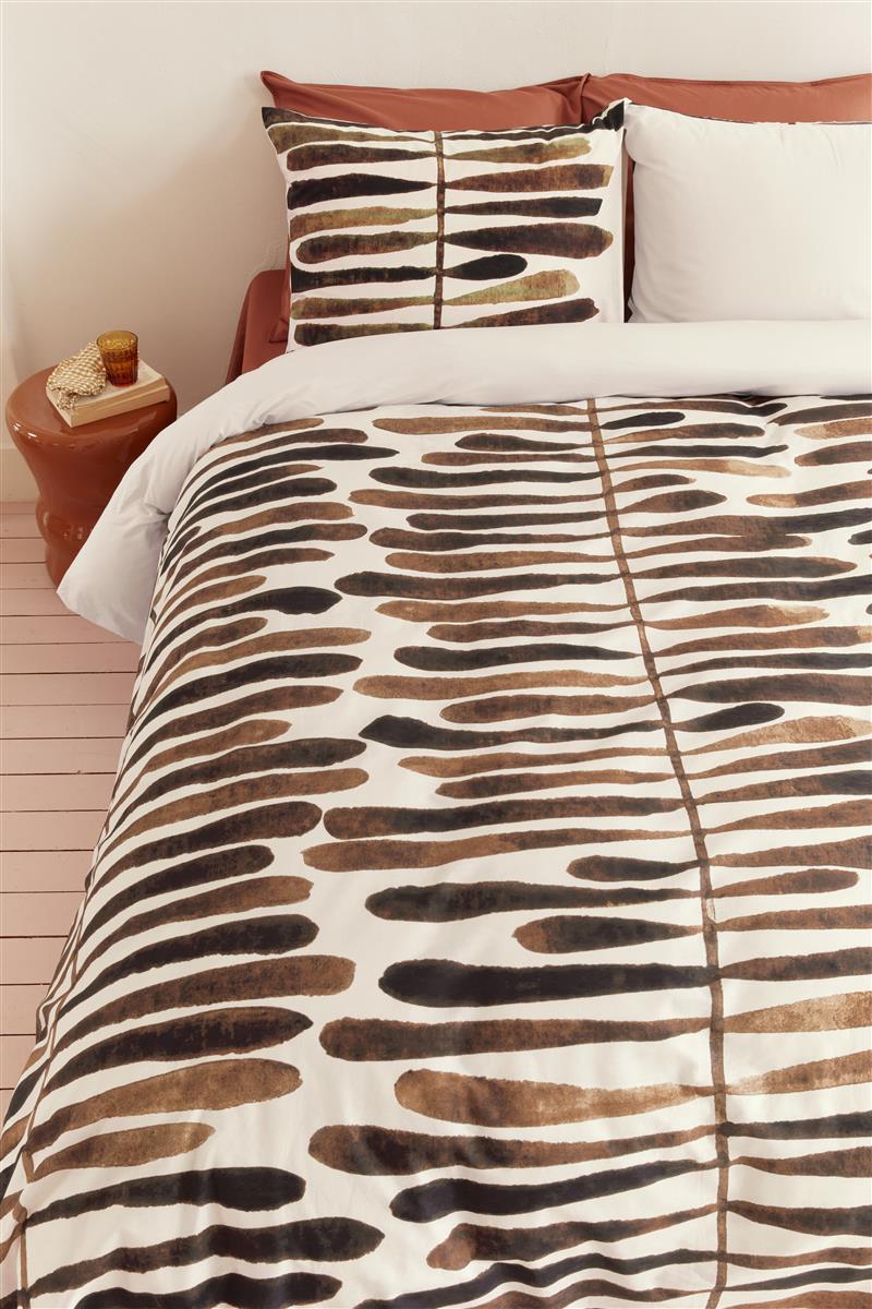 vtwonen Botanic Stripe duvet cover - Stone red