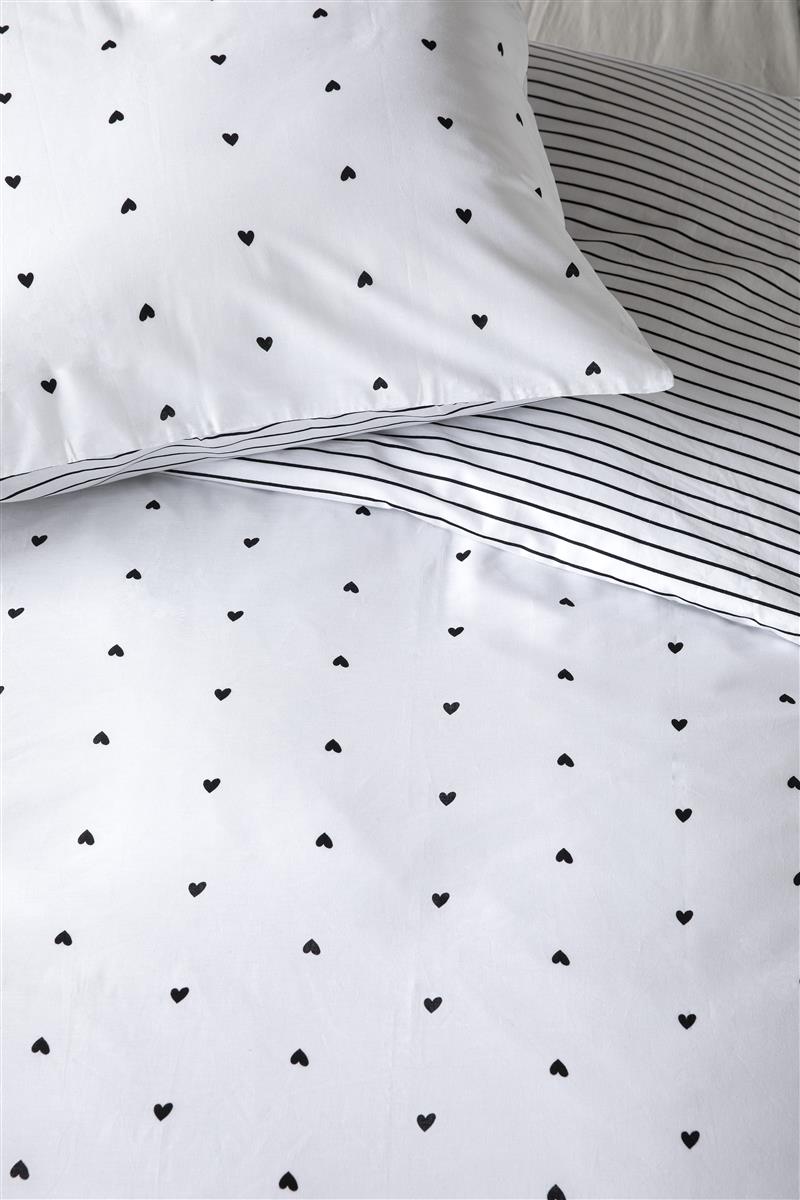 vtwonen Striped Love duvet cover - White