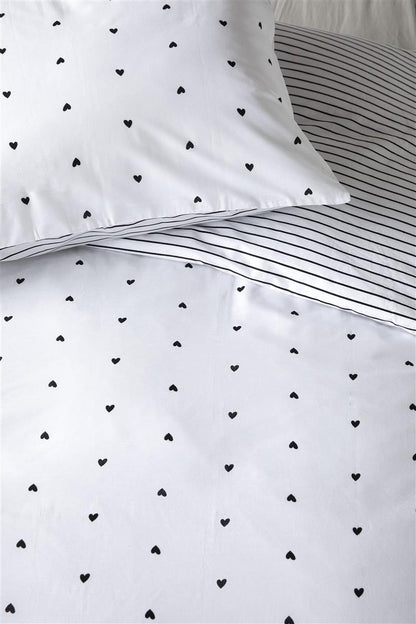 vtwonen Striped Love duvet cover - White