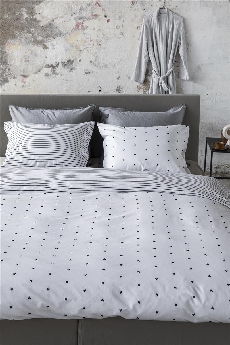 vtwonen Striped Love duvet cover - White