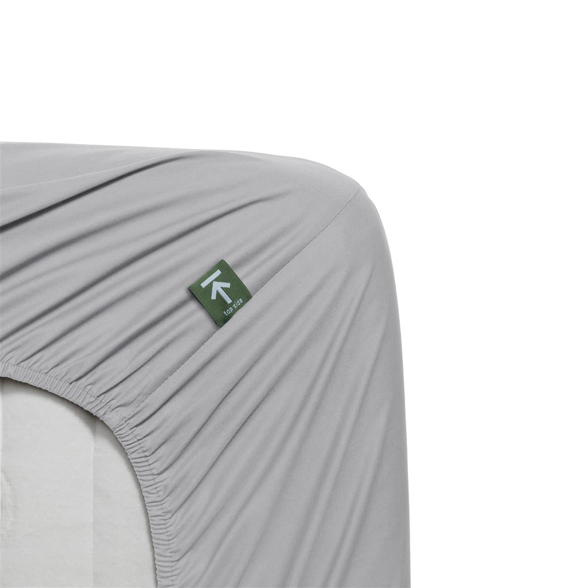 Beddinghouse Split Topper Fitted Sheet - Percale Cotton - Light Grey