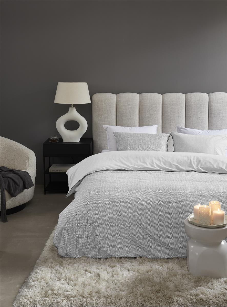 Riviera Maison Chevron Weave dekbedovertrek - Grijs