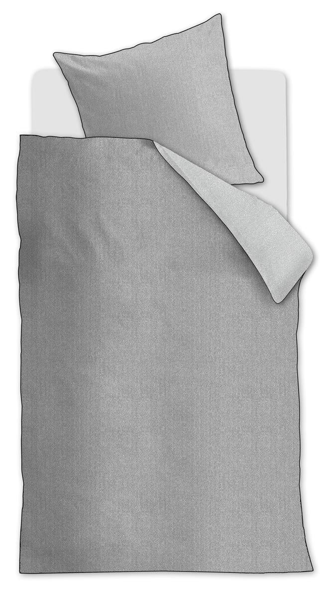 Riviera Maison Chevron Weave Dekbedovertrek - Grijs
