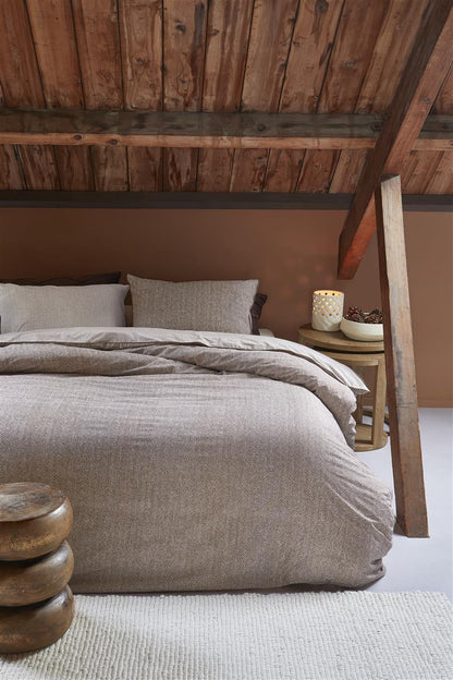 Riviera Maison Chevron Weave Duvet Cover - Brown