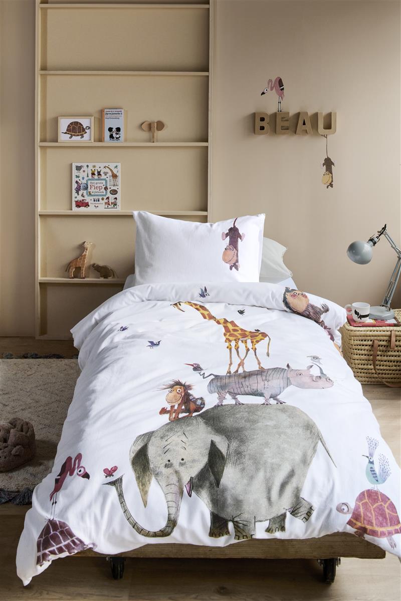 Beddinghouse x Fiep Amsterdam Dieren Stapelen dekbedovertrek - Multi