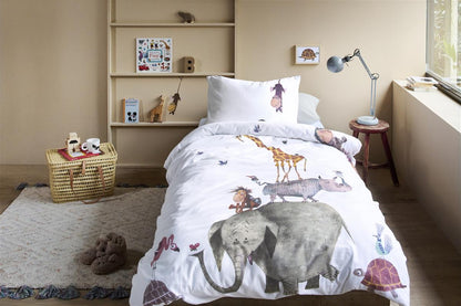 Beddinghouse x Fiep Amsterdam Dieren Stapelen dekbedovertrek - Multi